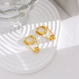 Stainless Steel Ball Drop Earrings Women Girls Jewelry