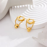 Stainless Steel Ball Drop Earrings Women Girls Jewelry