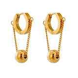 Stainless Steel Ball Drop Earrings Women Girls Jewelry