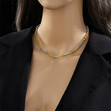 316L Stainless Steel Beads Necklace For Women Vintage Girls Choker Chain