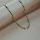 316L Stainless Steel Beads Necklace For Women Vintage Girls Choker Chain