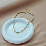 316L Stainless Steel Beads Necklace For Women Vintage Girls Choker Chain