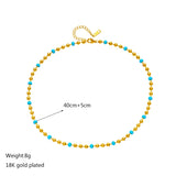 316L Stainless Steel Beads Necklace For Women Vintage Girls Choker Chain