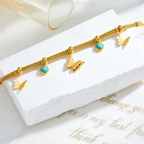 316L Stainless Steel Butterfly Charm Bracelet For Women Girl Jewelry