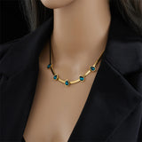 316L Stainless Steel Crystal Necklace Punk Street Snake Chain Choker
