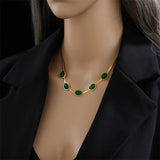 316L Stainless Steel Crystal Necklace Punk Street Snake Chain Choker