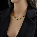 316L Stainless Steel Crystal Necklace Punk Street Snake Chain Choker