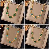 316L Stainless Steel Crystal Necklace Punk Street Snake Chain Choker