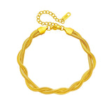 316L Stainless Steel Double Snake Chain Twist Bracelet for Women Girls