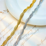 316L Stainless Steel Double Snake Chain Twist Bracelet for Women Girls