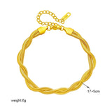 316L Stainless Steel Double Snake Chain Twist Bracelet for Women Girls