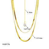 316L Stainless Steel Snake Chain Pearl Pendant Necklace