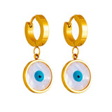Feather Heart Eye Hoop Earrings For Women