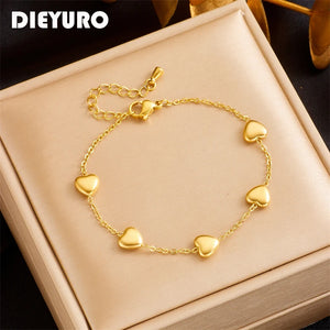 316L Stainless Steel Heart Love Bracelet For Women Girl Bangles