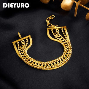 316L Stainless Steel Multi-layer Chains Bracelet For Women