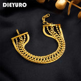 316L Stainless Steel Multi-layer Chains Bracelet For Women