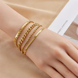 316L Stainless Steel Multi-layer Chains Bracelet For Women
