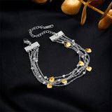 316L Stainless Steel Heart Chains Bracelet For Women Girl Ladies Bangles