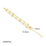 316L Stainless Steel Heart Chains Bracelet For Women Girl Ladies Bangles