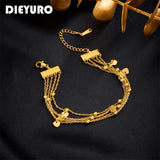 316L Stainless Steel Heart Chains Bracelet For Women Girl Ladies Bangles