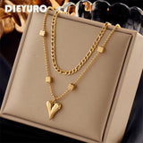 Heart Love Pendant Necklace For Women Girls Chain Jewelry Gift