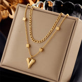 Heart Love Pendant Necklace For Women Girls Chain Jewelry Gift
