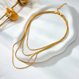 316L Stainless Steel Multilayer Necklace 4in1 Chains Jewelry Gift Party