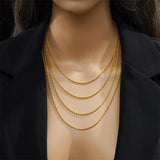 316L Stainless Steel Multilayer Necklace 4in1 Chains Jewelry Gift Party