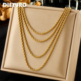 316L Stainless Steel Multilayer Necklace 4in1 Chains Jewelry Gift Party