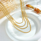 316L Stainless Steel Multilayer Necklace 4in1 Chains Jewelry Gift Party