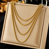 316L Stainless Steel Multilayer Necklace 4in1 Chains Jewelry Gift Party