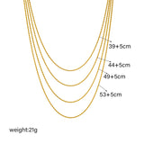316L Stainless Steel Multilayer Necklace 4in1 Chains Jewelry Gift Party
