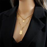 316L Stainless Steel Multilayer Necklace For Women