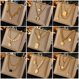 316L Stainless Steel Multilayer Necklace For Women