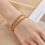 316L Stainless Steel Stars Chains Bracelet For Women Girl Ladies