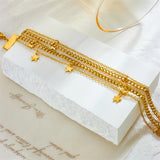 316L Stainless Steel Stars Chains Bracelet For Women Girl Ladies