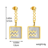 316L SS Oval Bead Heart Drop Earrings Zircon Women Girl Jewelry Gift