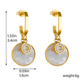 316L SS Oval Bead Heart Drop Earrings Zircon Women Girl Jewelry Gift