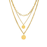 316L Stainless Steel Round Coin Portrait Pendant Necklace For Women