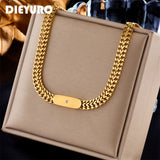 316L Stainless Steel Thick Chains Necklace For Women Punk Girls