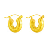 316L Stainless Steel Threaded Circles Hoop Earrings For Women Girls