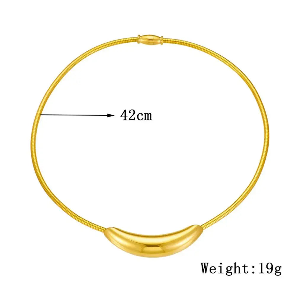 316L Stainless Steel Silver Collar Necklace For Women Gift