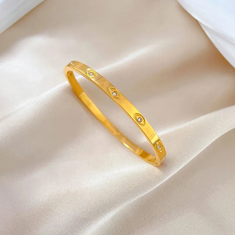 316L Stainless Steel Silver Eyes Bracelet For Women