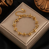 316L Stainless Steel Twist Knot Necklace Bracelet Set