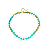 316L Stainless Steel Green Stone Choker Necklace Women Girls Torques Jewelry