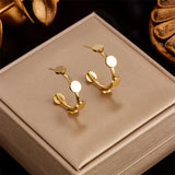 316L Stainless Steel Heart Lock Hoop Earrings For Women Girls