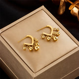 316L Stainless Steel Heart Lock Hoop Earrings For Women Girls