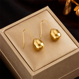 316L Stainless Steel Heart Lock Hoop Earrings For Women Girls