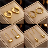 316L Stainless Steel Heart Lock Hoop Earrings For Women Girls
