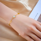 316L Stainless Steel Heart Charm Bracelet for Women Girl - Non-fading Jewelry